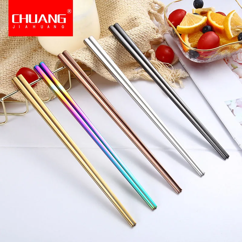 1 пара из нержавеющей стали металлическая палочка для еды посуда лапша суши риса