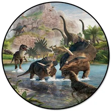 Круглый ковер с динозавром Юрского периода, ковры для декора гостиной, коврики для детской комнаты, коврики для спальни, современные коврики