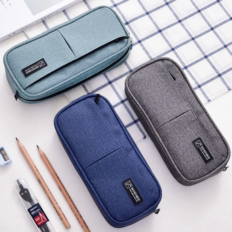 

Deli Solid Color School Pencil Case Simple Stationery Large Capacity Pencil Bag Box multi-function Zipper Bag 66782