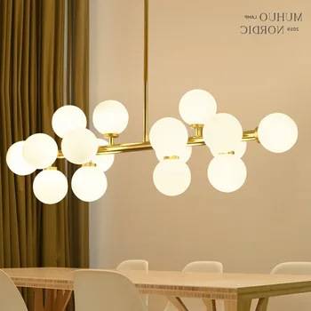 

Modern Pendant Lights Led Gold Ac90-261v Luminaire Suspendu Globe Clear Glass Shade Hanging Lights Luminaria Pendente Foyer