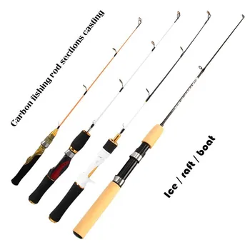 

Free Shipping Winter ice fishing rod Soft tip 2 sections travel raft pole Carp Pike Portable Casting Carbon fiber Stream Pesca