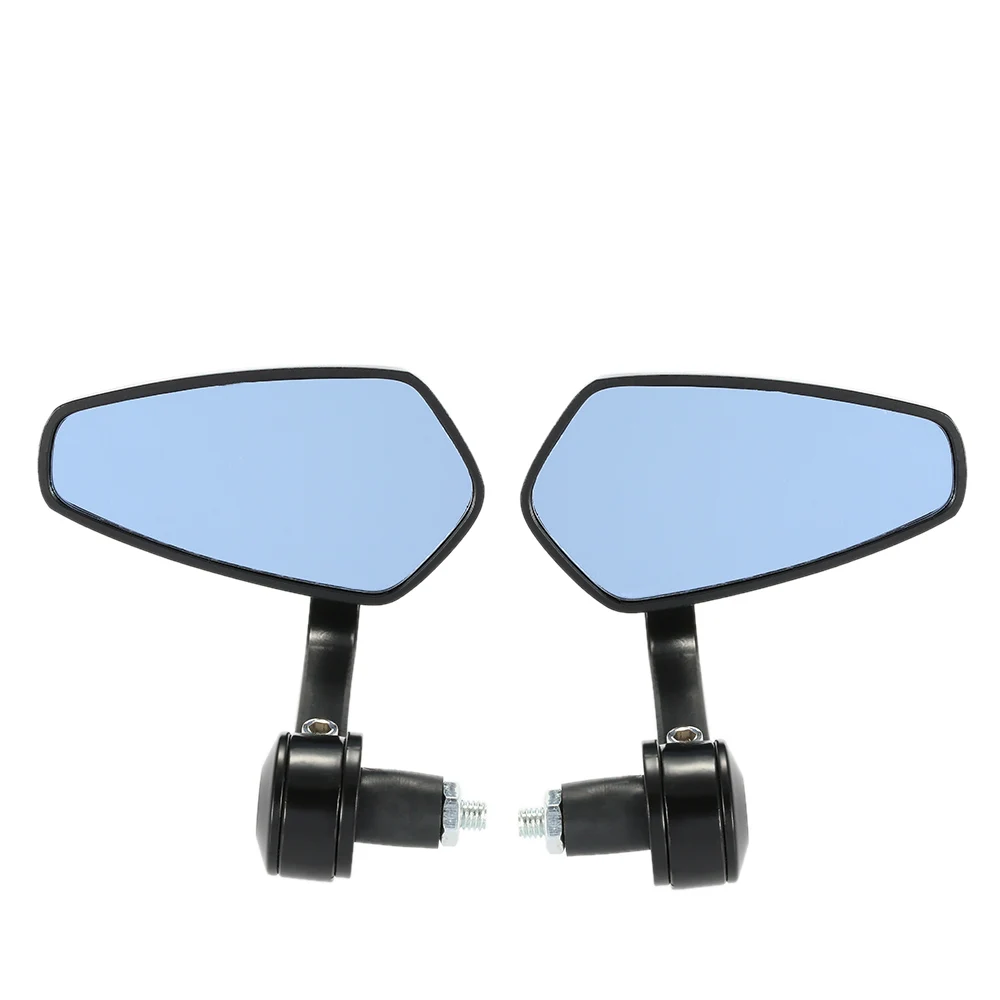New One Pair of Motorcycle End Bar Rearview Mirror 7/8&quot Handle 360 degree Swivel Angle Adjustable Side View Mirrors QC-M-213 |