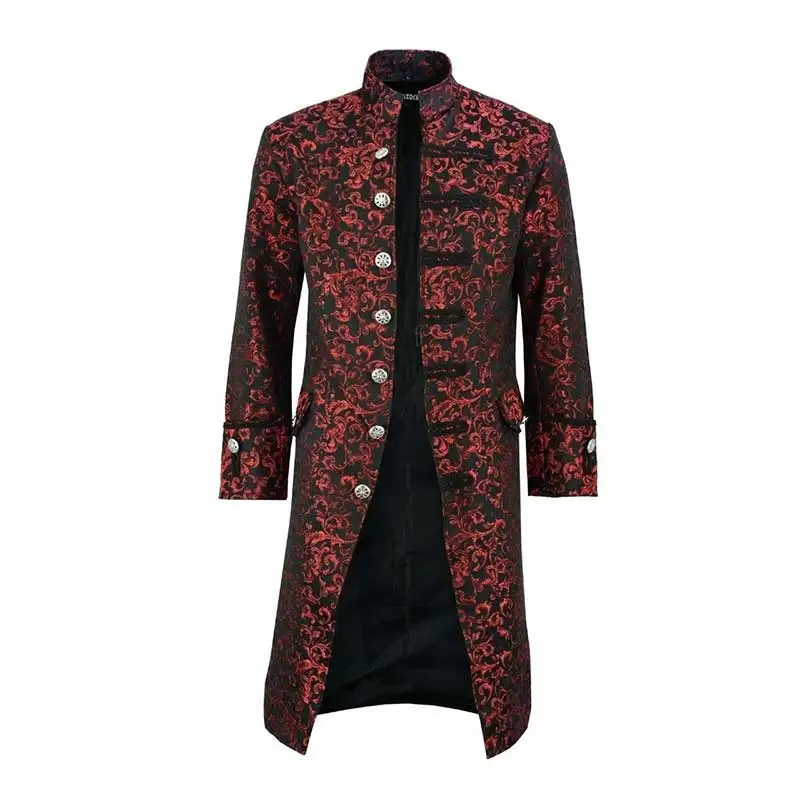 5XL стимпанк Тренч мужской повседневный этнический принт модная Длинная Куртка