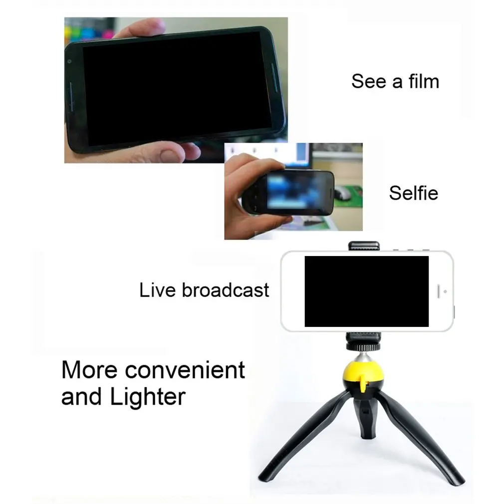 Portable Desktop Support Mini Tripod Stand With Phone Clip For Mobile Phone Dslr Camera Watchvideo Photograph