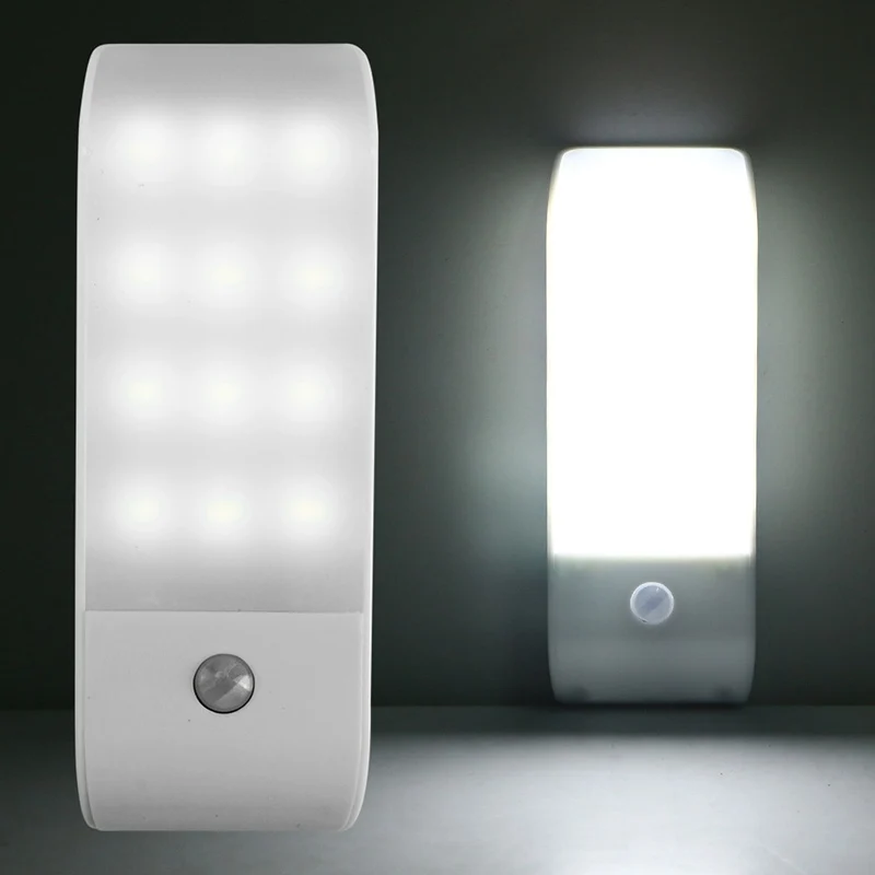 

Rechargeable Motion Sensor Light 12 LED Motion Activated Auto On/Off Night Light Wall Light for Hallway Bedroom Kitchen