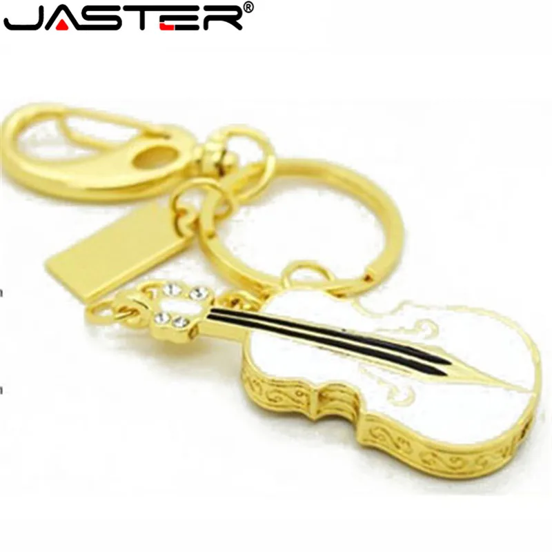 Металлическая мини скрипка JASTER для гитары USB флеш накопитель со стразами 64 ГБ/16
