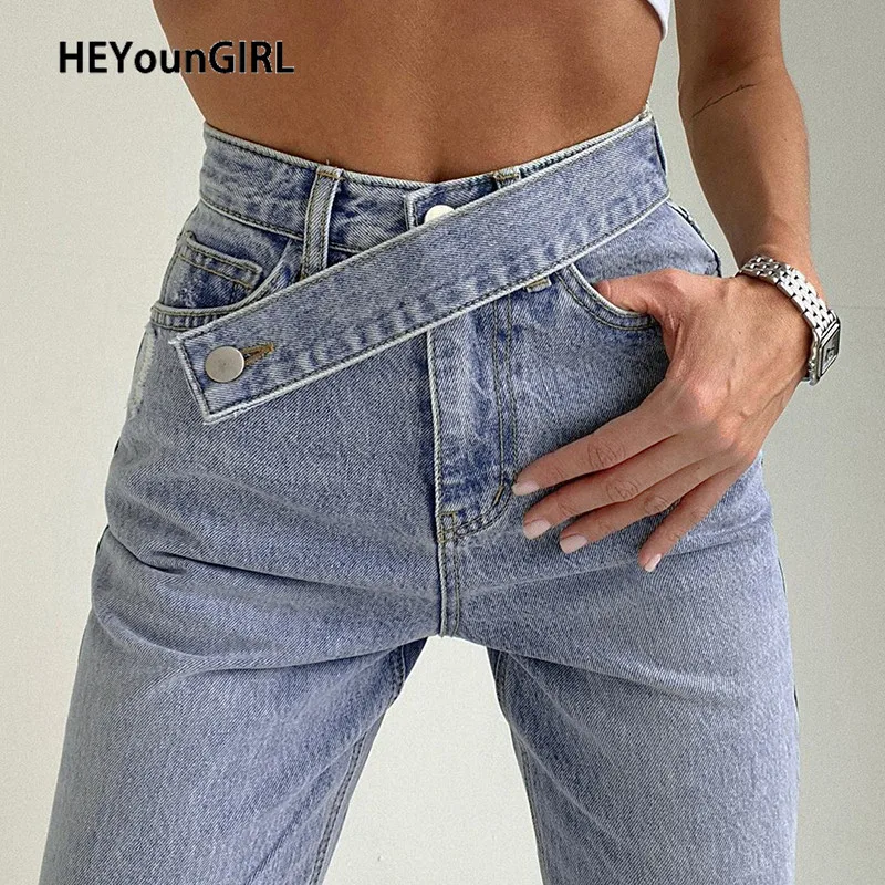 HEYounGIRL Casual Bandage High Waist Jeans Pants Women Autumn Skinny Long Trousers Ladies Fashion Zipper Denim Pants Capris 2020