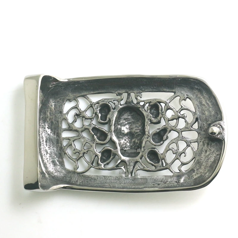 Newest Man\'s 316L Stainless Steel Vampire Evil Demon Hollow Out Skull Belt Buckle