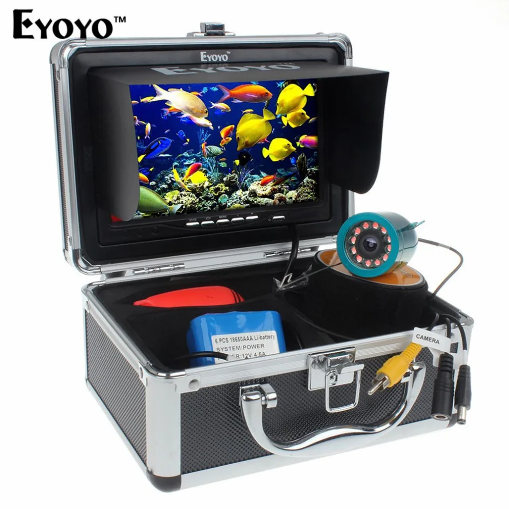 

Eyoyo 15M 30M 1000TVL Fish Finder Underwater Fishing 7inch Video Camera Monitor AntiSunshine Shielf Sunvisor Infrared IR LED DVR