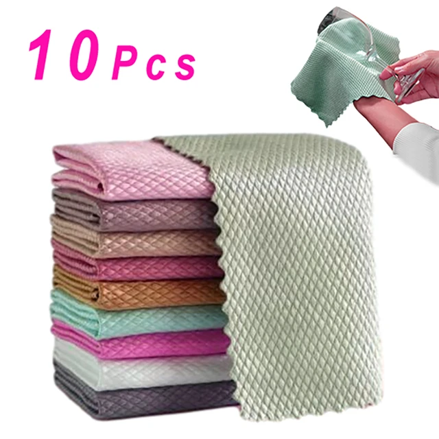 MELTSETM 8PCS Microfiber Towel Absorbent Kitchen Cleaning Cloths