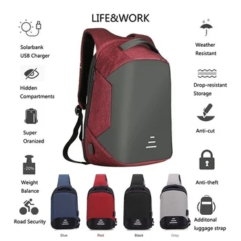 

2019 New Waterproof Fashion USB Charge Anti Theft Backpack Men 17inch Laptop Backpacks Fashion Travel School Bags Bagpack