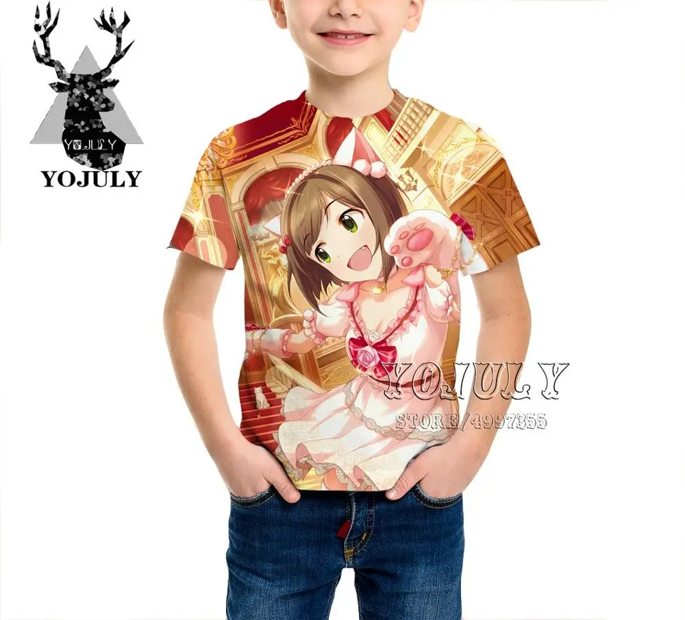 1 YOJULY/детская одежда Idol Master, Детская футболка с 3d принтом Золушки для девочек и мальчиков Лидер продаж, модные футболки A468 - Цвет: 1