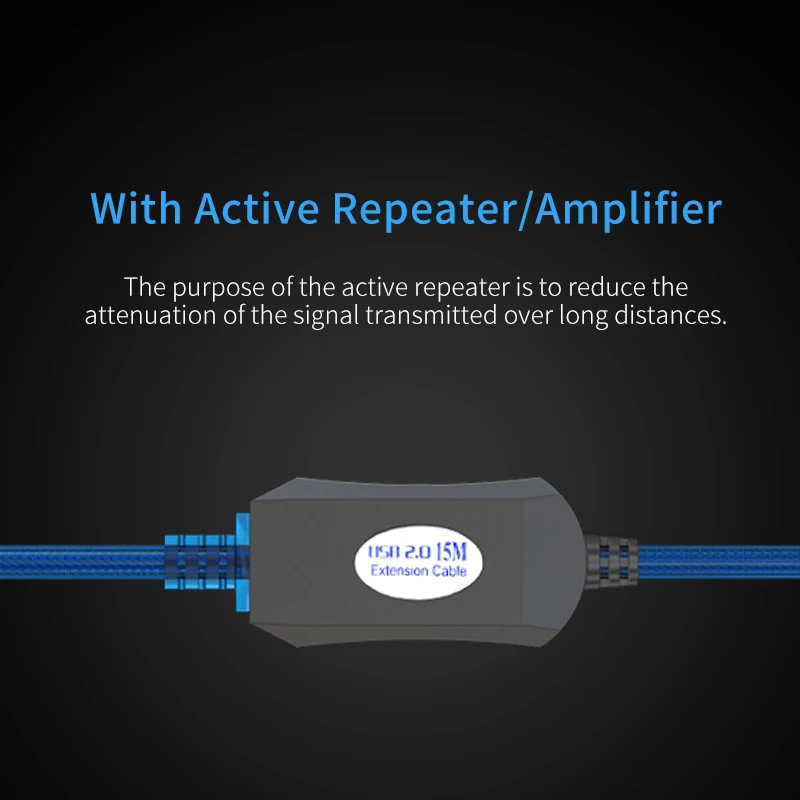 USB Printer Cable with Active Repeater USB Type A Male to B Male Printer Cord 5m 10M 15M 20M IC Amplifier Cable USB 2.0 Printer