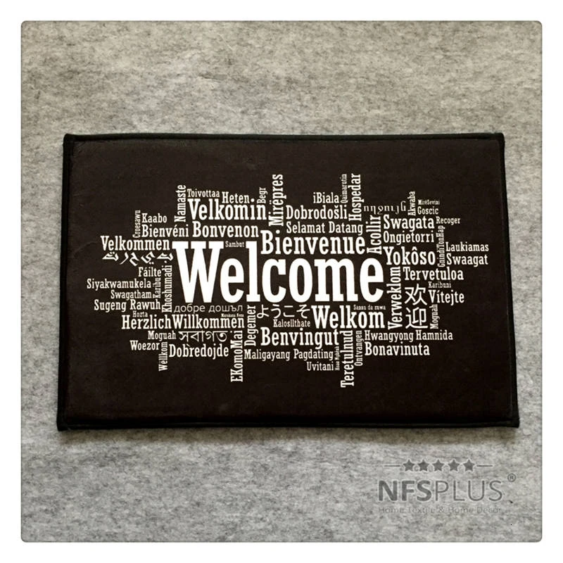 Black Hallway Doormat Home Decorative Door Mat Carpet Indoor Flannel Fabric PVC Dotted Anti-Slip Floor Mats Rugs Welcome Mat
