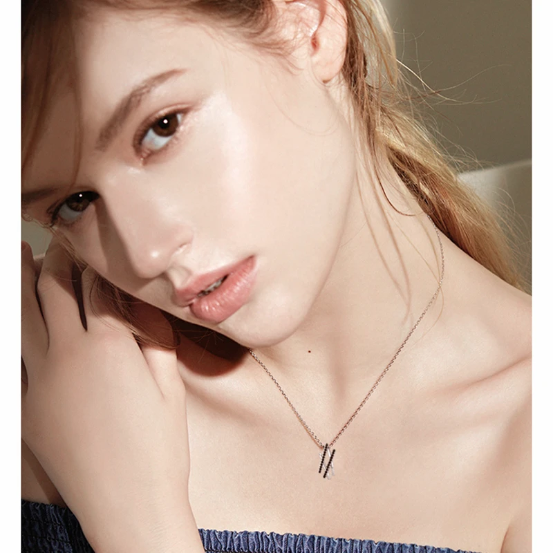 [BLACK AWN] Femme Silver Color Necklaces Pendants Women Jewelry Necklace Bijoux P198