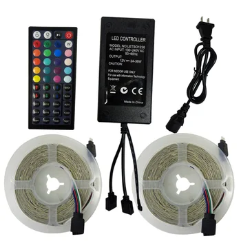 

5M/10M LED Strip Light RGB SMD3528 Flexible Ribbon Waterproof led strip light RGB Tape Diode DC 12V+ Remote Control +Adapter