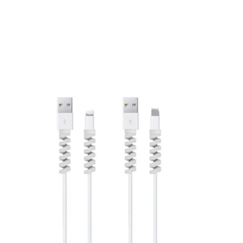 1 шт. защитный кабель для зарядки, чехол для Apple IPhone, USB кабель для зарядного устройства, шнур, восхитительный защитный рукав для кабеля для телефонов - Цвет: White