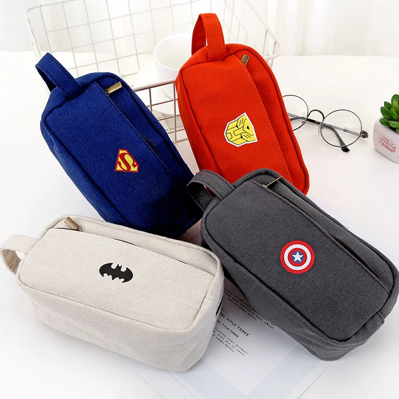 

Yan qi Japanese And Korean Style Cute Hero Series Pencil Case Large-Volume Multi-functional Stationery Bag Pencil Case Students
