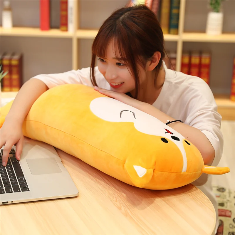 Kawaii животные плюшевая подушка мультфильм Длинные животные игрушка собака корги кролик Шиба ину плюшевые спящие подушки