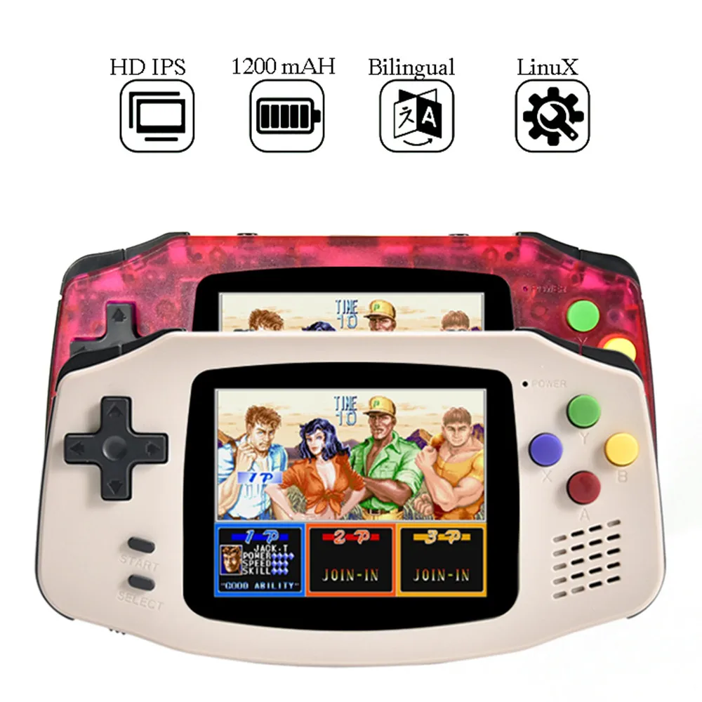 POWKIDDY A30 2.8 inch Mini Pocket Handheld Game Player Open Source 64GB 10000 Retro Video Games Console For PS1 Support Add ROM