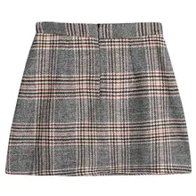 Новинка, женская повседневная сексуальная юбка, Классическая клетчатая Женская юбка на молнии сзади, зима, универсальные мини юбки, Офисная Женская рабочая одежда