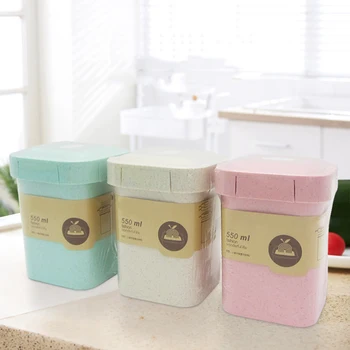 

550ml Students Lunch Box Wheat Straw Bento Soup Cup seal with lid Microwave Dinnerware Food Storage Container Food box
