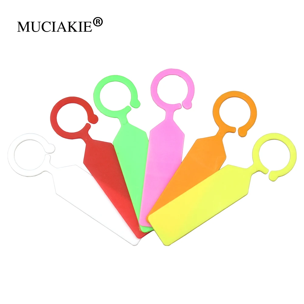 MUCIAKIE 50PCS Ring Plastic Hanging Labels Garden Plant Pot Markers Reusable Waterproof Thick Hook Tree Tags Decoration Tool