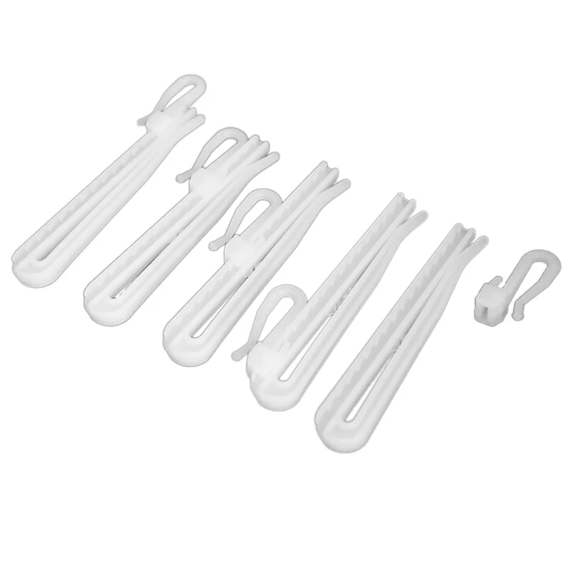 AFBC 300PCS Plastic Curtain Hanging Hooks Stereo Window White Plastic Adjustable Height Curtain Accessories for Hang Ceiling