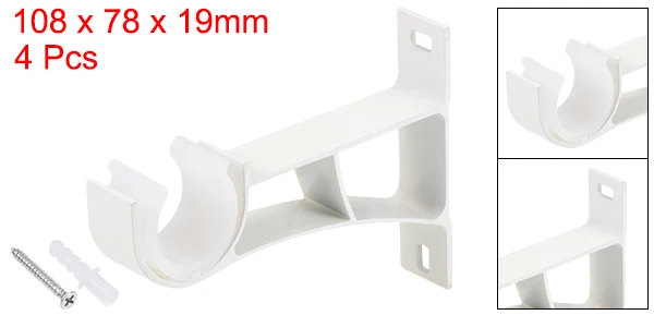 Beige 4 Pack Uxcell 2-6 шт. 108x78x19 мм кронштейн для карниза из алюминиевого сплава с одним держателем для 24 мм штанги для драпировки бежевого белого золота - Цвет: Beige 4 Pack