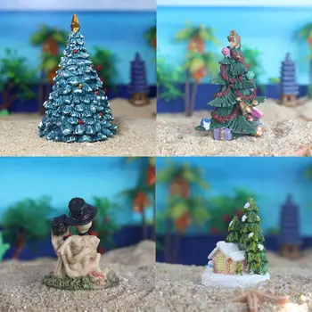 

New Fish Tank Decorations Christmas Tree Fish Tank Landscaping Decoration Resin Crafts Ornaments Halloween Christmas Decorations