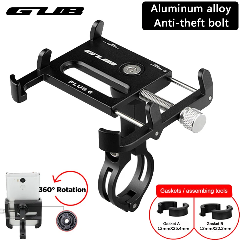 Aluminum Bicycle Phone Holder MTB Mountain Road Bike Motorcycle Universal Handlebar Clip Stand for 3.5&quot to 7.5&quot Smartphones GPS | Спорт