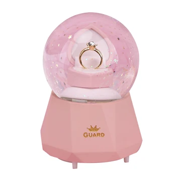 

New Design Love Crystal Ball With Diamond Ring Miniature Model Figurines Home Decoration Wedding Decor Ornament Crafts Gifts