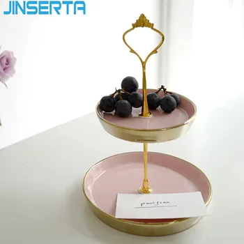 

JINSERTA 2-Layer Ceramic Storage Tray Jewelry Display Plate Cosmetic Organizer Dessert Fruit Snack Plate Desktop Decor Tray