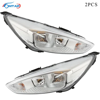 

MTAP 2PCS Head Light Front Bumper Headlamp Assy For Ford For Focus 2015 2016 2017 2018 Halogen White Type Signal Head Lamp