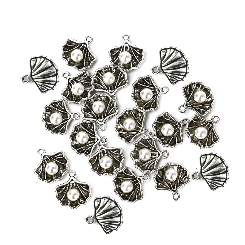 10Pcs Antique Silver Хорошая Морская ракушка подвеска в виде ракушки океана Подвески ножной браслет "Морская звезда" браслет Цепочки и ожерелья DIY ручной работы аксессуары Ремесло 10/13 шт - Окраска металла: 10Pcs Antique Silver