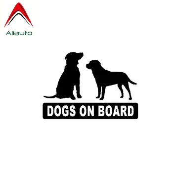 

Aliauto Personality Warning Car Sticker Dogs on Board Vinyl Waterproof Sunscreen Anti-UV Reflective Decal Black/Silver,13cm*9cm