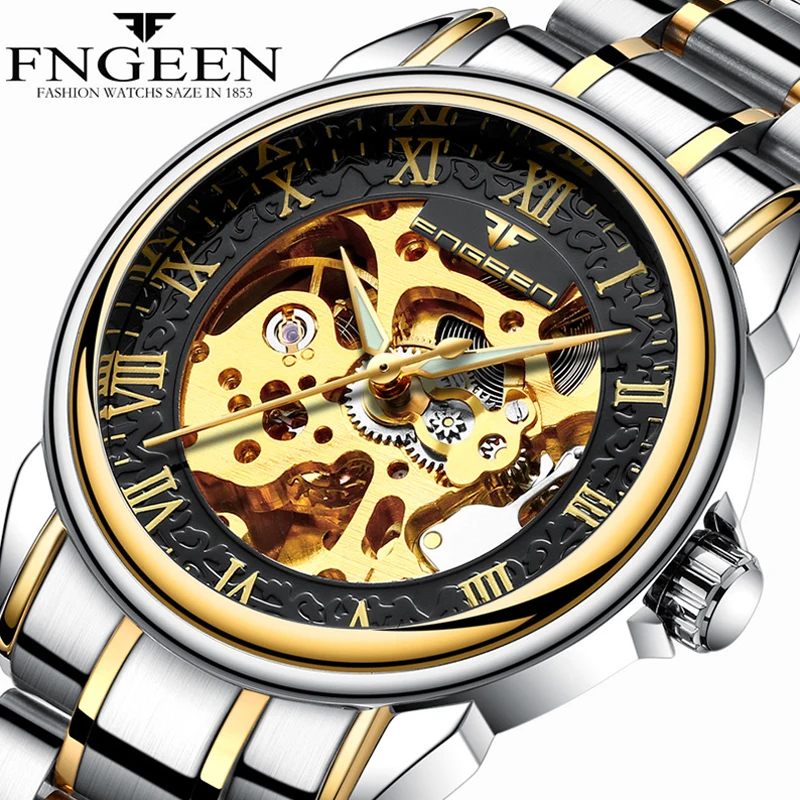 

FNGEEN Series Automatic Watch Men's Watch Montre Homme Fashion Waterproof Mechanical Watch Double-sided Hollow Steel Straps