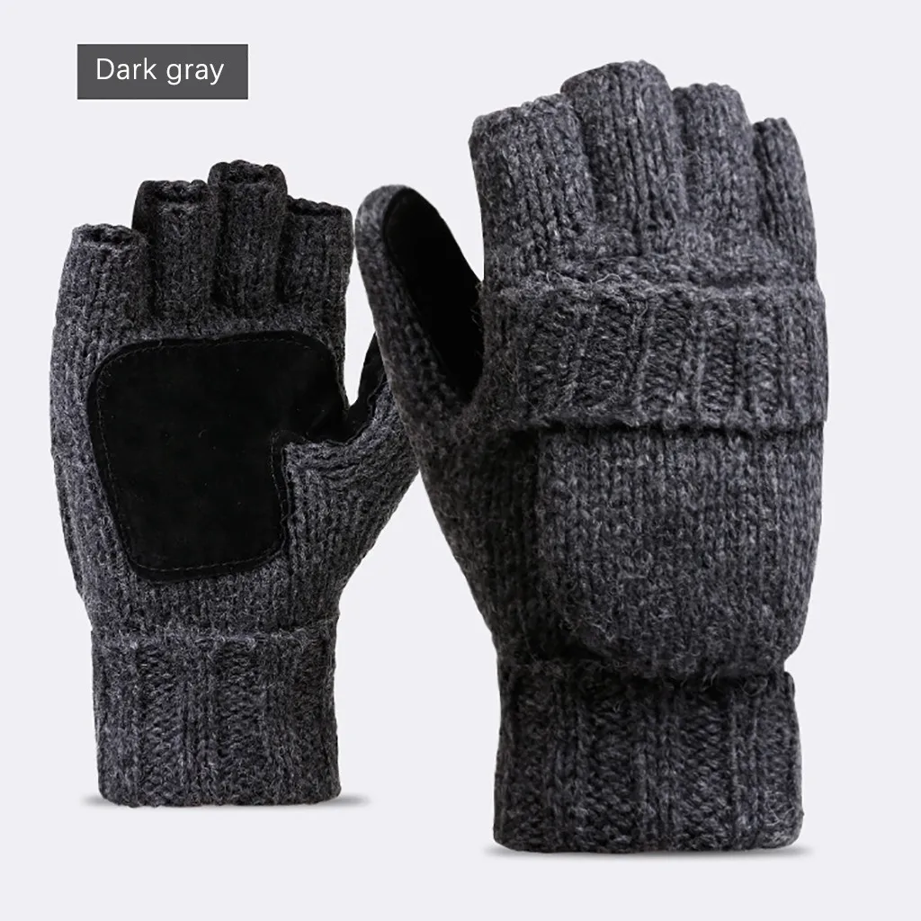 Перчатки для велоспорта, зимние, для спорта на открытом воздухе, тактические, велосипедные перчатки, повседневные, половина звонка, утолщенные варежки, велосипедные перчатки для MTB - Цвет: Dark Gray