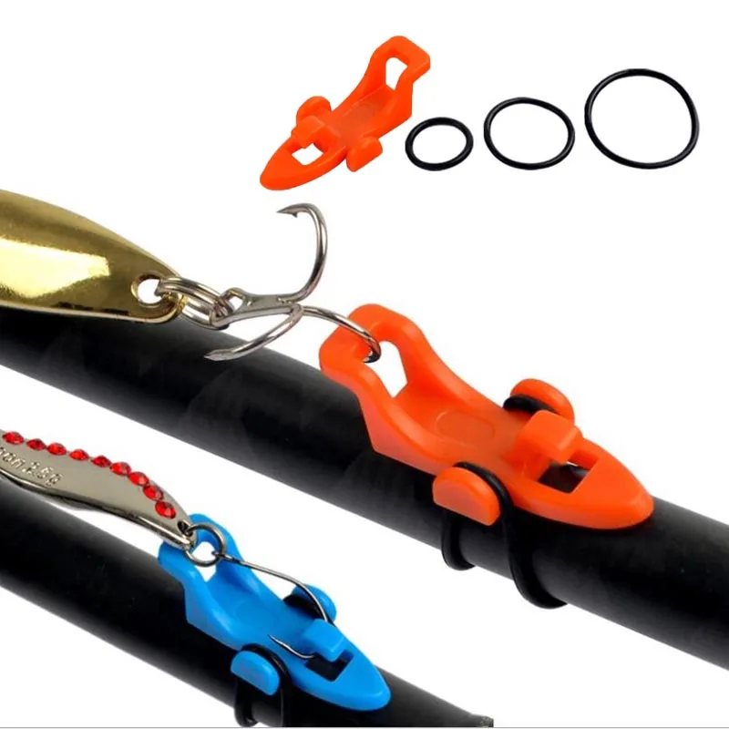 1Set Fishing Hook Keeper Lure Bait Holder with 3 Rubber Rings for