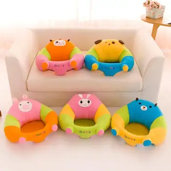 

New Cute Cartoon Baby Soft Plush Sofa Support Seat Cover Learning To Sit Chair Washable Cover with Zipper without PP Cotton