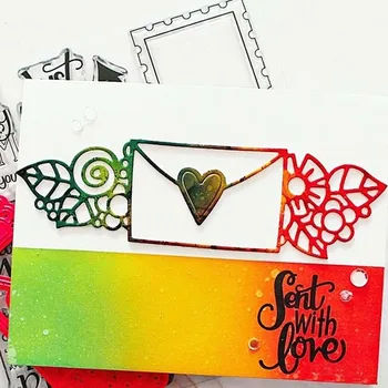 

Metal cutting dies Heart envelope cut mold Scrapbook paper craft knife mould blade punch stencils