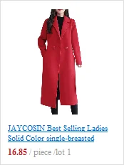 JAYCOSIN women's Elegant woolen coat long winter double-breasted jacket business casual loose solid color coat lapel 2019 new