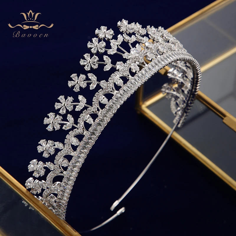 Elegant Sparkling Full Zircon Bridal Tiaras Headpiece Crystal Crowns Headbands Wedding Hair Accessory