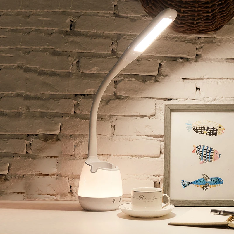 

USB Rechargeable LED Desk Lamp Touch Dimming Adjustment Table Lamp for Children Kids Reading Study Bedside Bedroom Living Room