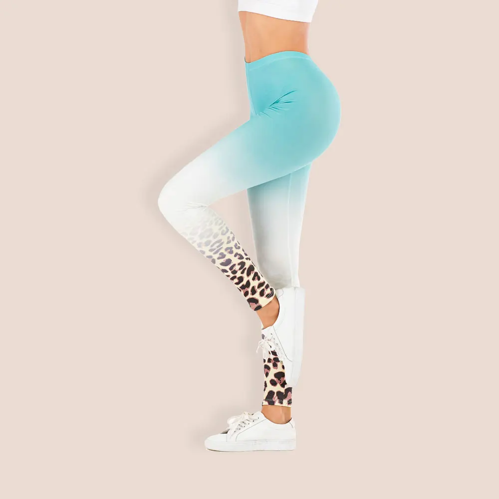 Omber Leopard Sexy Fitness Leggings women Printed Leggins Mujer Elasticity Legging anti cellulite Push Up Soft Pants Slim legins