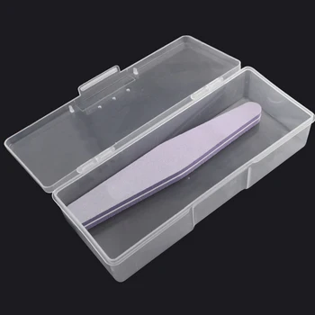 

1 Pcs Nails Dot Drawing Pen Buffer Grinding File Storage Box Plastic Transparent Nail Manicure Tool Storage Box