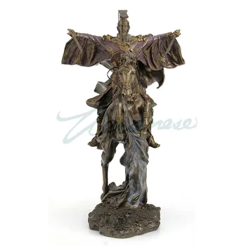 

Chinese Style Romance of Three Kingdoms Hero Characters Art Sculpture Backup Liu Riding Horse Statue Resin Home Decoration R2319