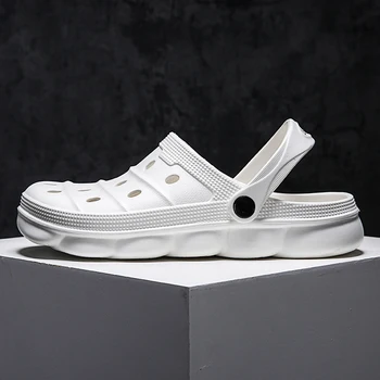 

Comfortable Men Pool Sandals Summer Outdoor Beach Shoes Men Slip On Garden Clogs Casual Water Shower Slippers Unisex 2020 New