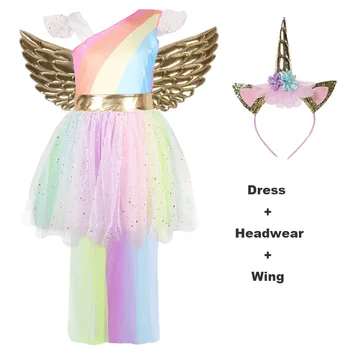 

2019 Baby girls Dress unicorn dress kids Clothes for Girls Halloween costume cosplay Party Dresses Birthday Gift Vestidos 8889