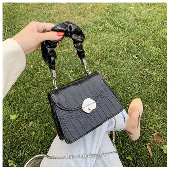 

Elegant Female Stone pattern Tote Bucket bag 2020 New Quality PU leather Women's Designer Handbag Lock Shoulder Messenger Bag